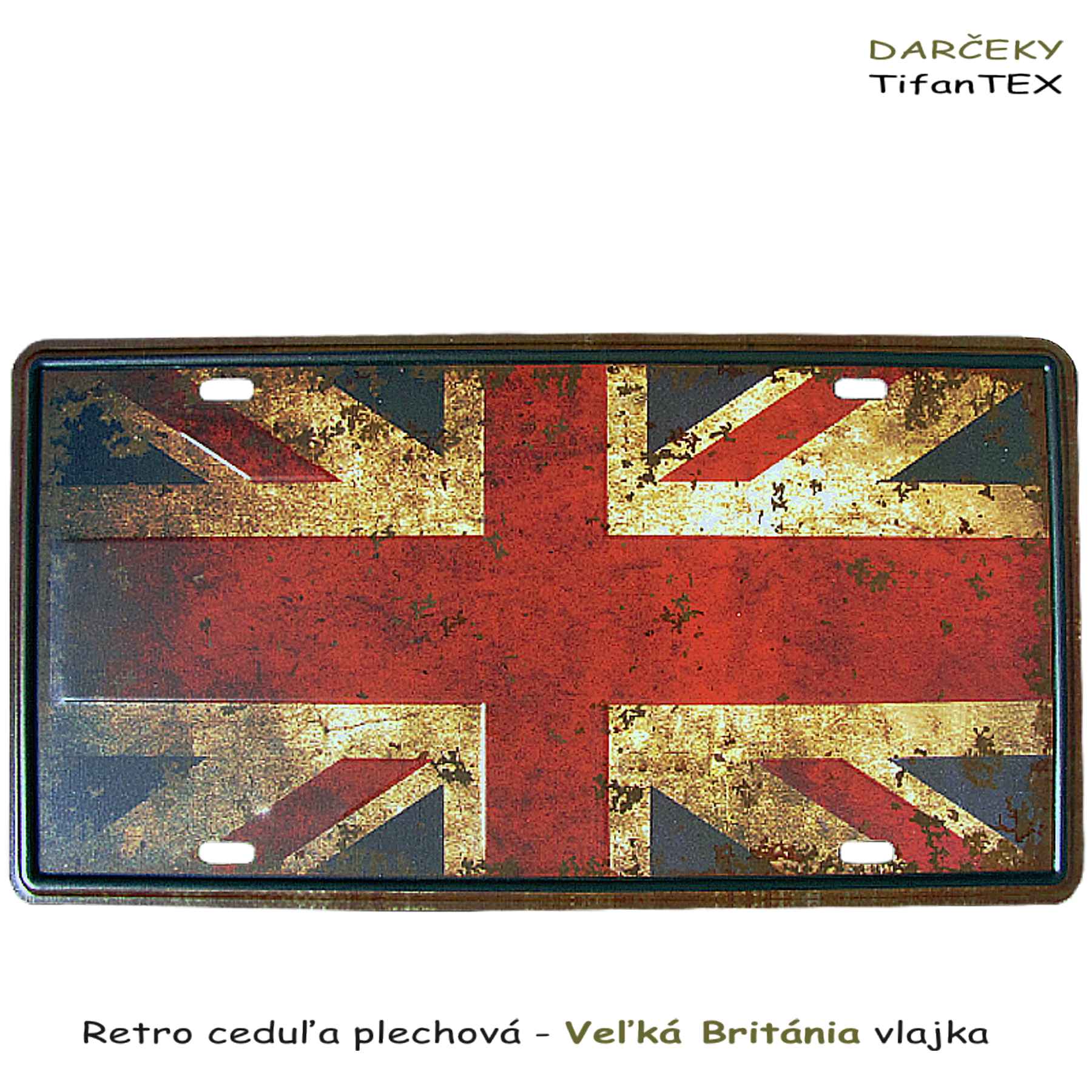 Dekoračná tabula RETRO Veľká Británia vlajka - veľkoobchod Tifantex