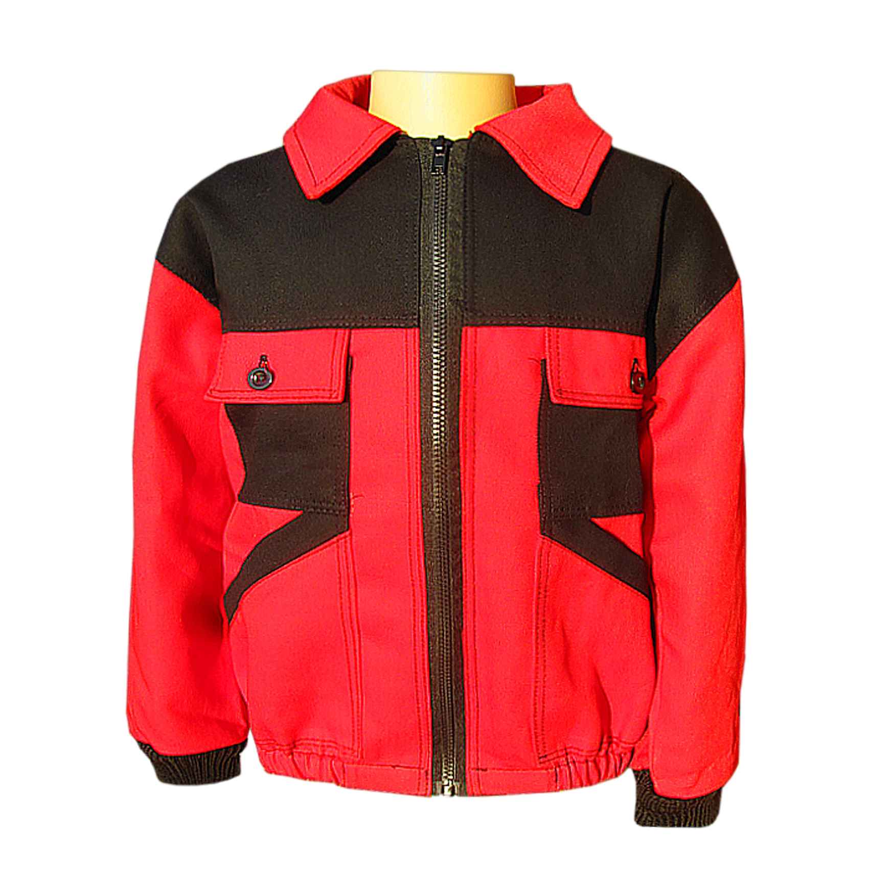 Monterková bunda detská NIKA červenočierna 110 – 140, výroba odevov Tifantex