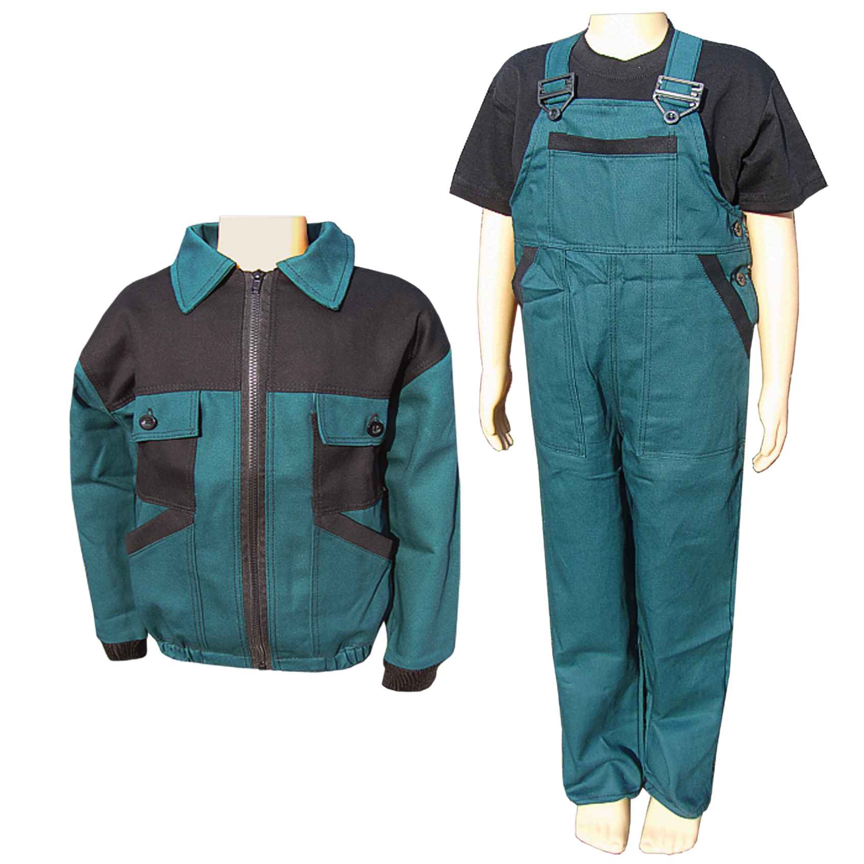 Monterková súprava detská NIKA zelenočierna 146 – 164, Tifantex pracovné odevy