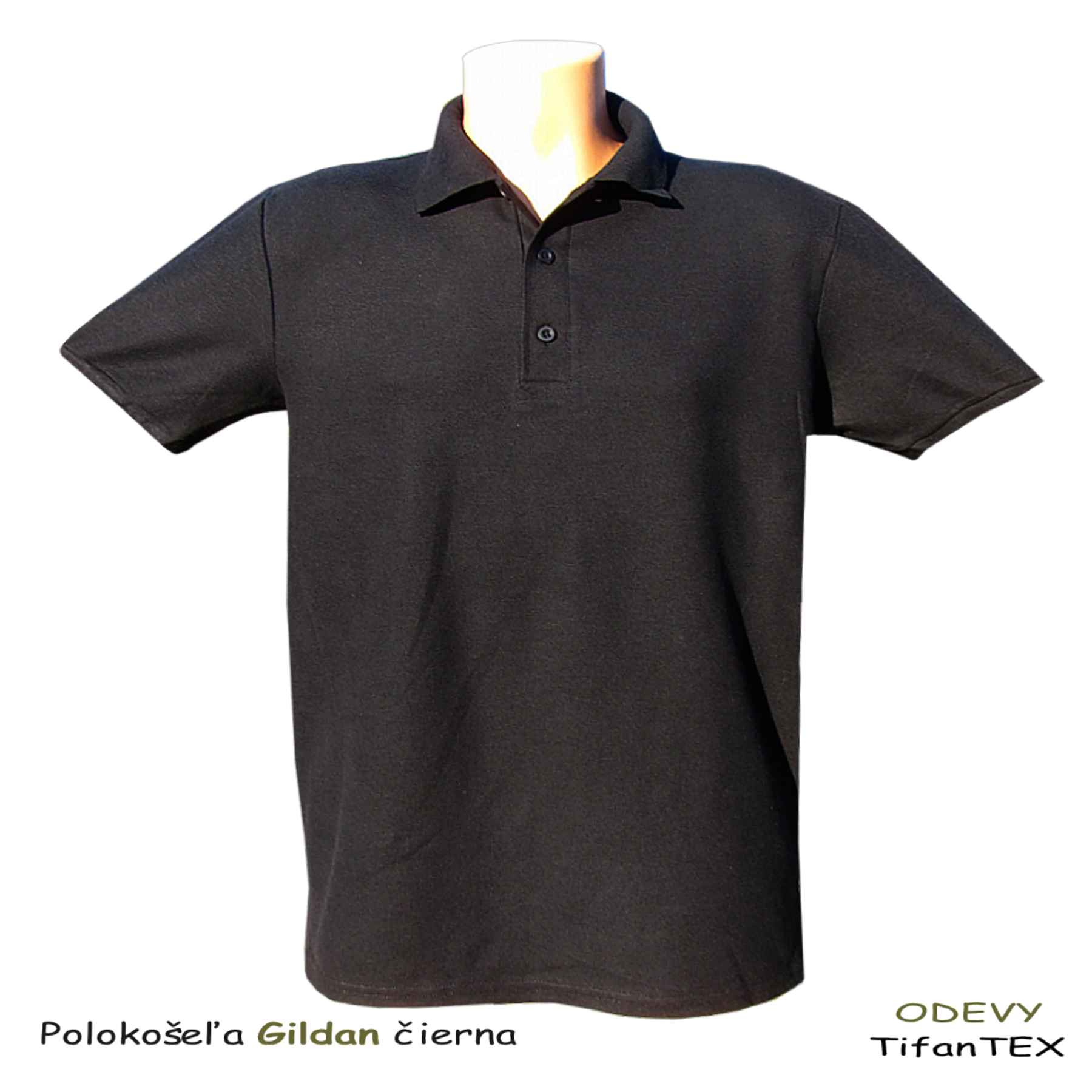 Bavlnená polokošeľa pánska Gildan čierna, pracovné odevy, veľkoobchod Tifantex