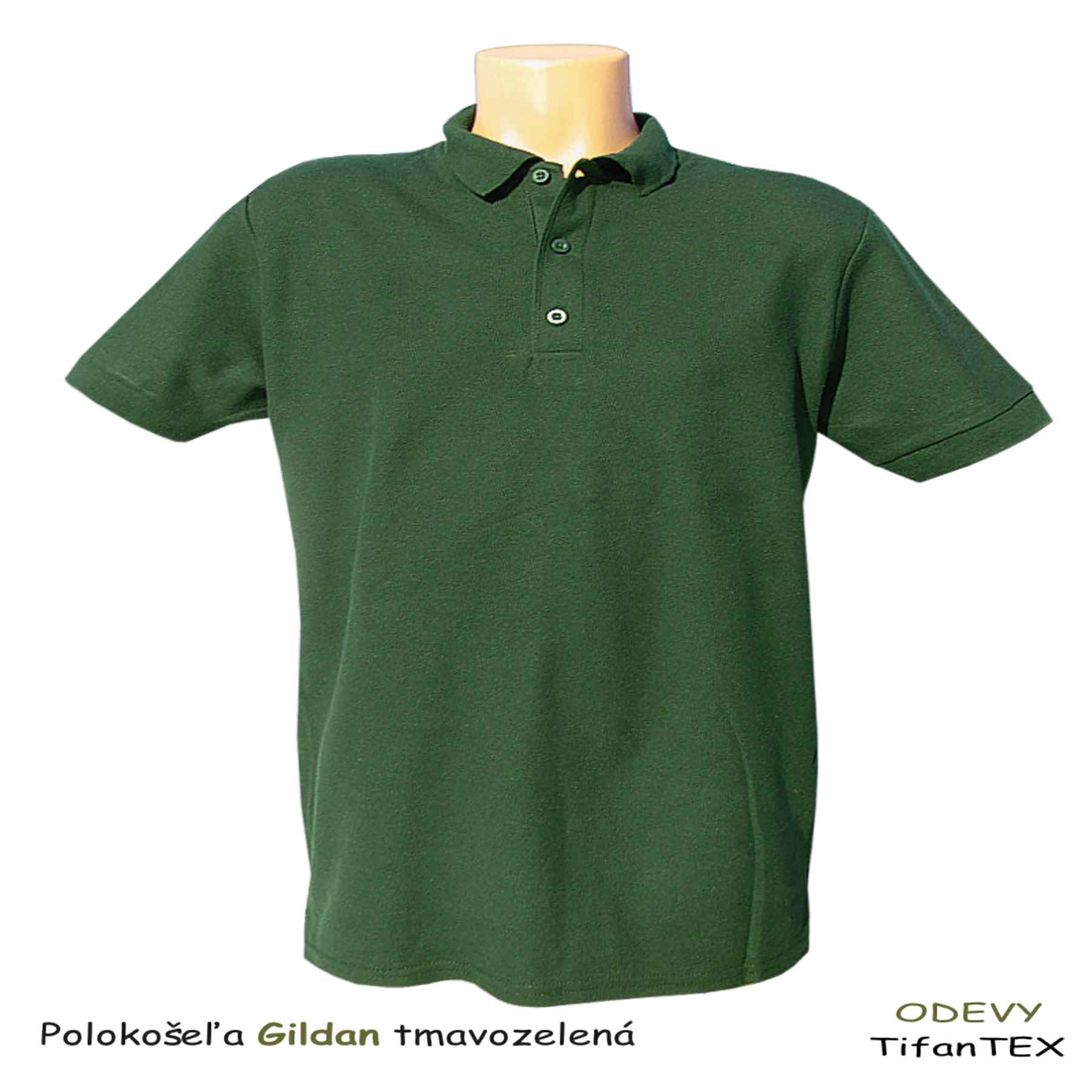 Bavlnená polokošeľa pánska Gildan zelená army, pracovné odevy veľkosklad Tifantex