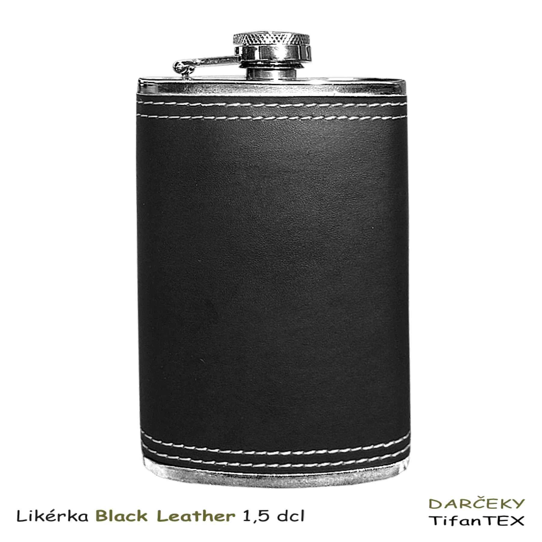 Nerezová likérka Black Leather 1,5 dcl, veľkoobchod Tifantex