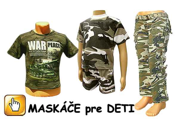 Maskáče pre deti, veľkosklad tifantex Maskáče pre deti, tričká, nohavice, súpravy, tifantex veľkoobchod