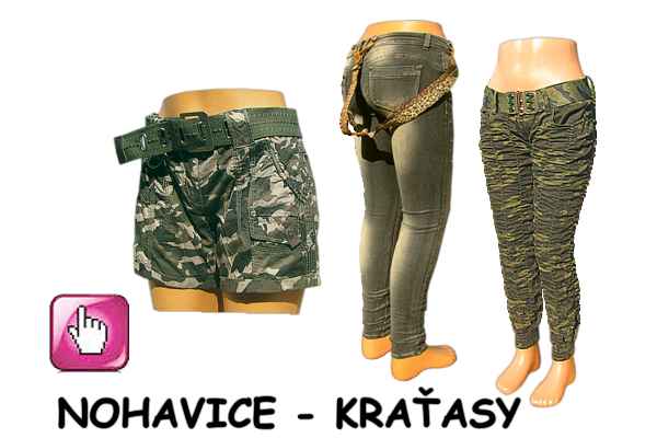 Dámske kraťasy, nohavice, veľkosklad tifantex Dámske maskáčové kraťasy, nohavice, tifantex veľkoobchod