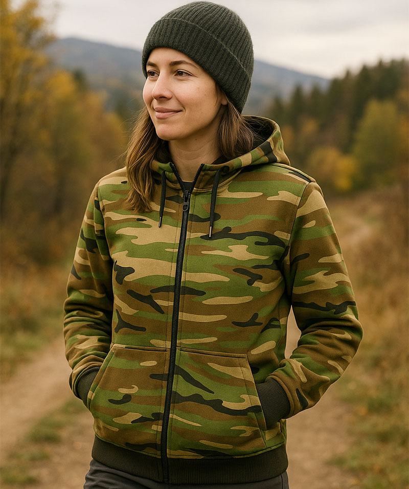 Dámska maskáčová mikina Malfini woodland