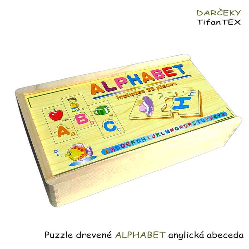 Puzzle drevené ALPHABET anglická abeceda