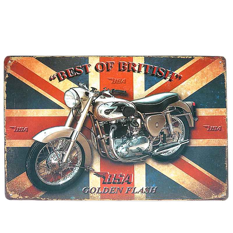 Plechová tabuľa retro Best of British BSA 30 x 20 cm