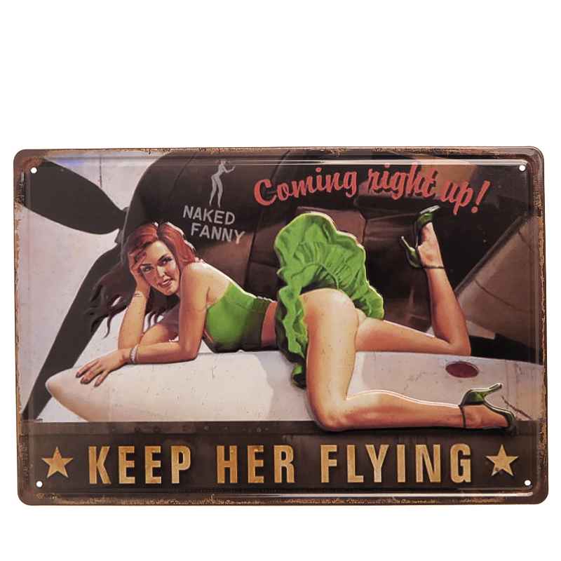 Plechová cedula Keep Her Flying 40x30cm Plechová cedula Keep Her Flying 40x30cm