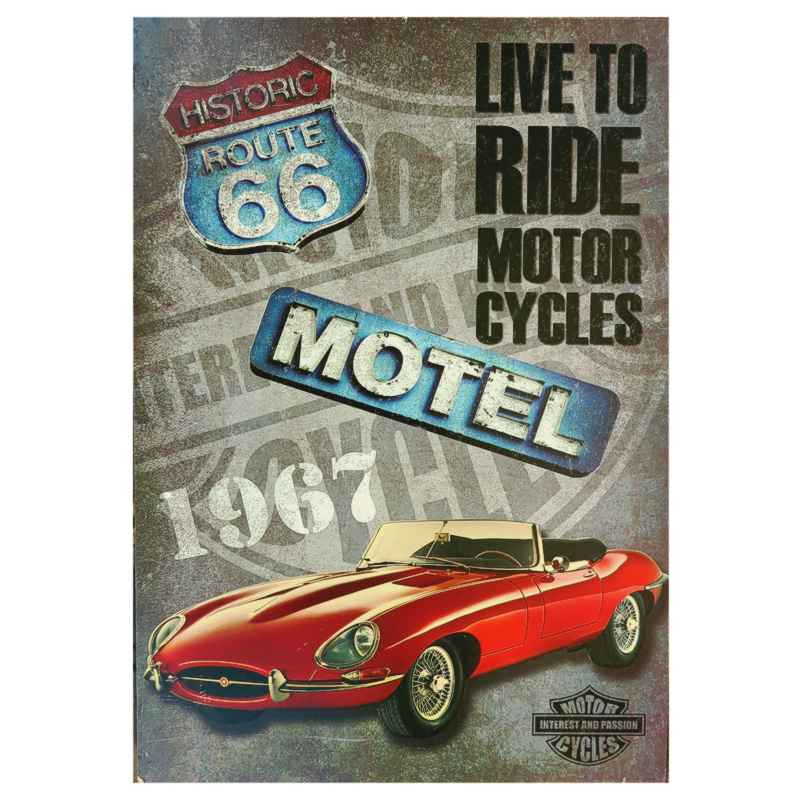 Retro drevená tabuľa 1967 Route 66 MOTEL Retro drevená tabuľa 1967 Route 66 MOTEL