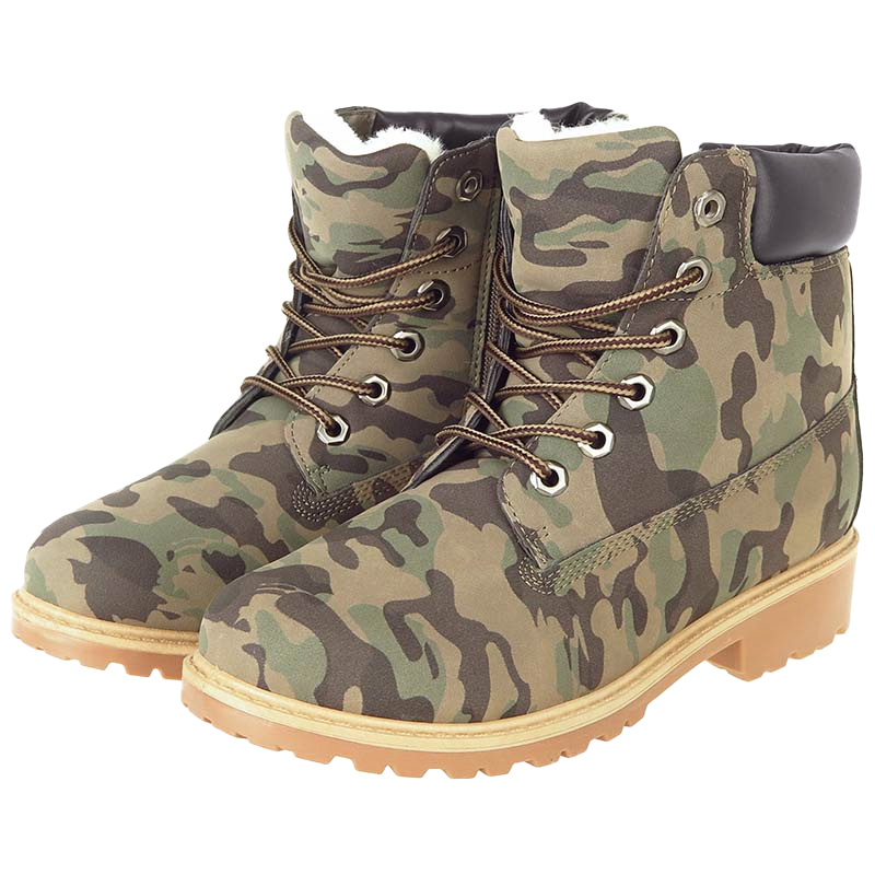 Dámske maskáčové topánky Outdoor zateplené