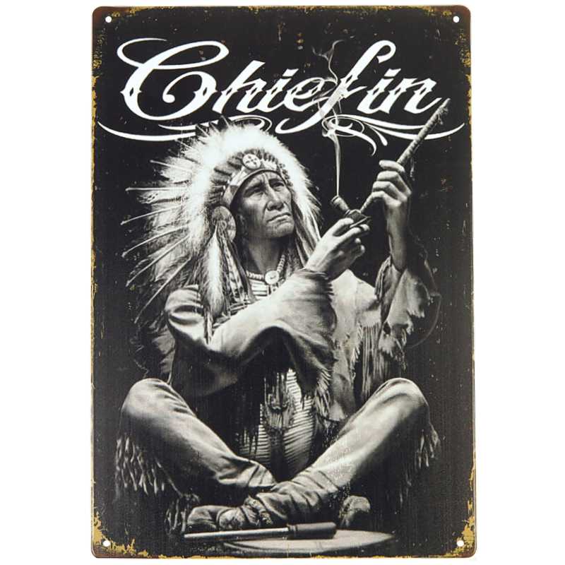 Plechová cedula Indián Chiefin 20x30 cm Plechová cedula Indián Chiefin 20x30 cm