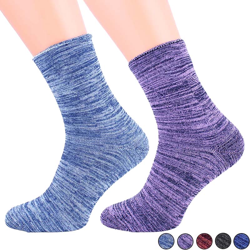 Dámske zdravotné ponožky Thermo 2páry Bavlna Froté Melír