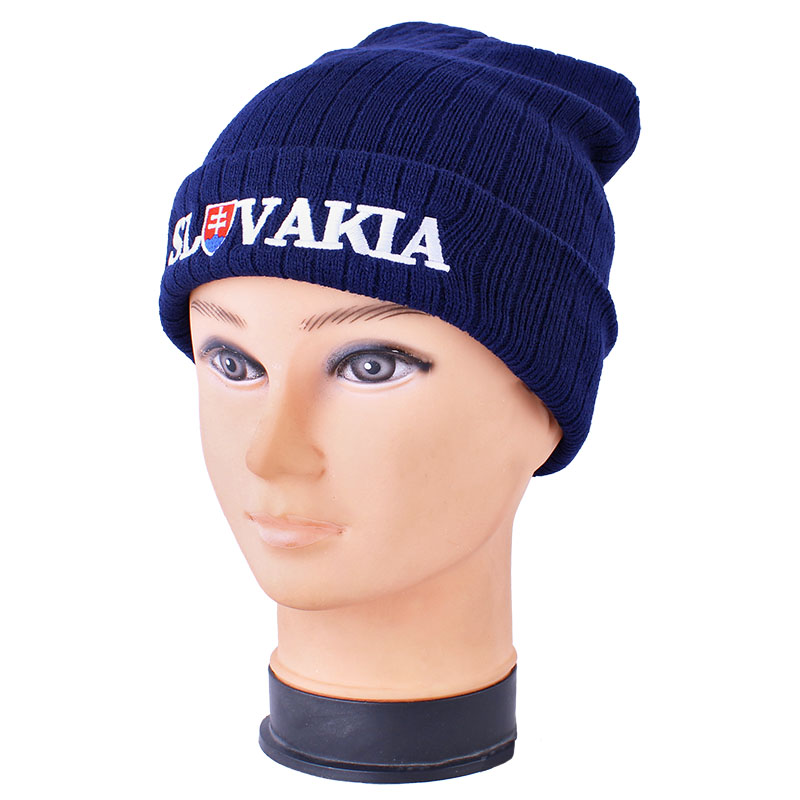 Pletená čiapka Slovakia modrá