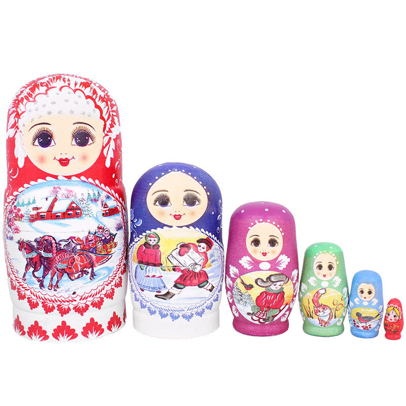Matrioška 6ks 16cm Ruská zima