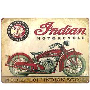 Tabuľa plechová Motorka Indian Model 101 40x30cm