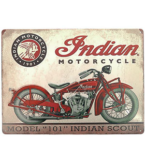 Tabuľa plechová Motorka Indian Model 101 30x20cm