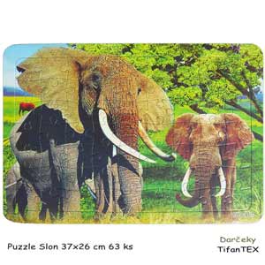 Puzzle Slon 37x26 cm 63 ks