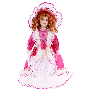 Porcelánová bábika princezná v ružových šatách