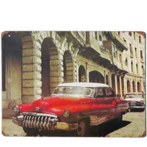 Plechová retro tabuľa Cuba 30x20 cm