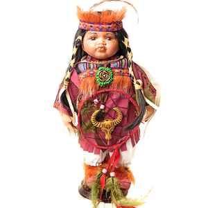 Porcelánová bábika indiánka Pocahontas
