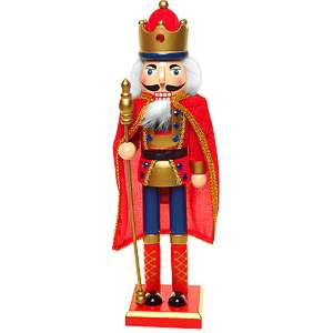 Luskáčik kráľ so žezlom a plášťom červený