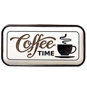 Plechová retro tabuľa tácka Coffee Time