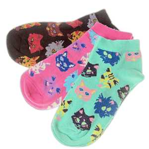 Veselé ponožky Mačky dámske 3páry