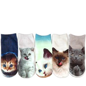 Dámske veselé členkové ponožky Mačky 5ks