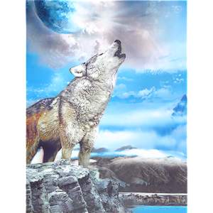 Obraz 3D Vlk vyjúci
