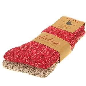 Dámske vlnené ponožky Alpaca 2páry červené