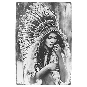 Plechová ceduľa Indiánka 20x30 cm