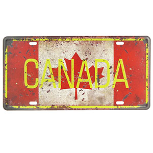 Retro tabula ŠPZ Canada 30x15cm