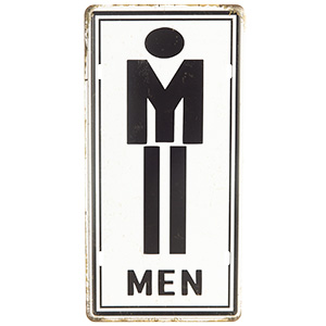 Plechová tabuľa WC muži 15x30cm