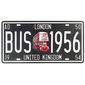 Retro tabuľa London Bus 30x15cm