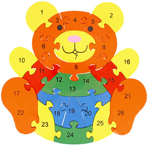 Puzzle drevené Macko