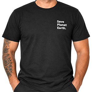 Čierne tričko Save Planet Earth