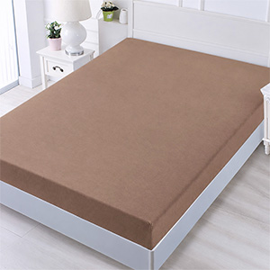 Bavlnené prestieradlo na postel 180x200+25 cm bledohnedé