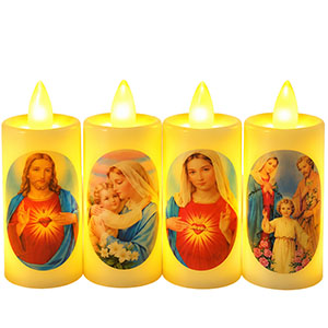 LED sviečky s obrázkom 8cm sada 4ks