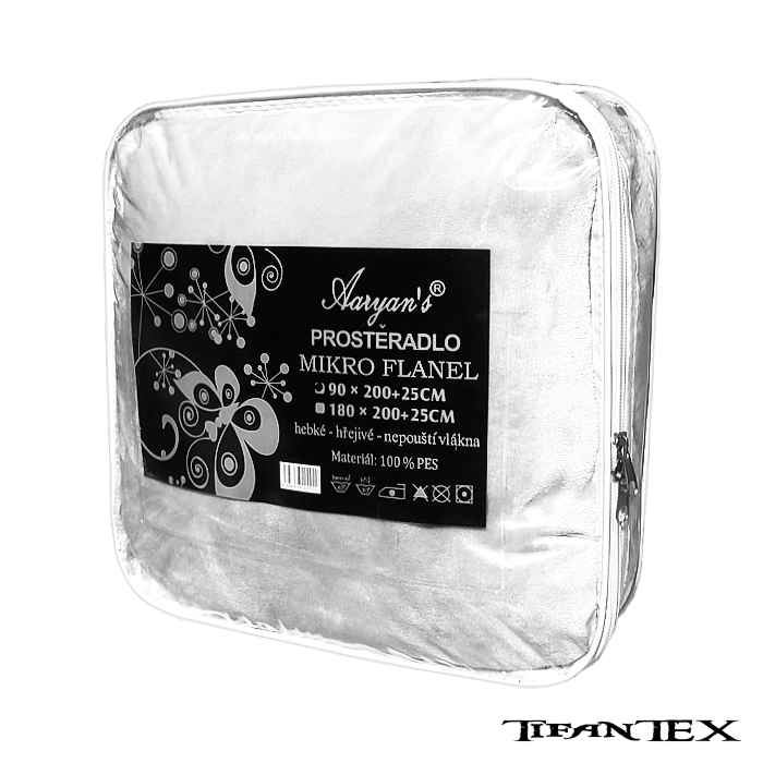 Prestieradlo Aaryans 180x200 cm mikroflanel biele