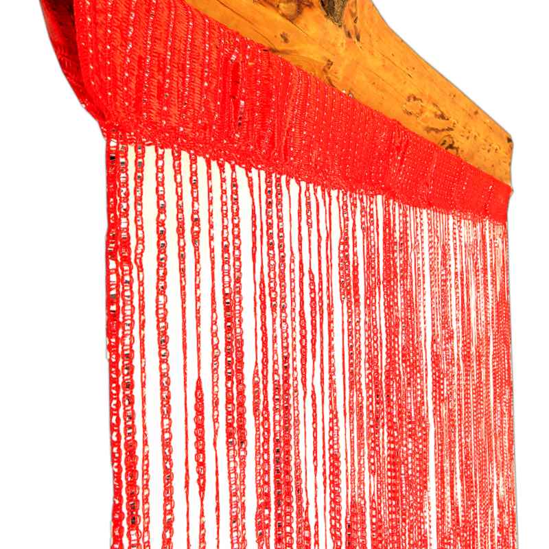 Šnúrková záclona Curtain 100x200 cm červená