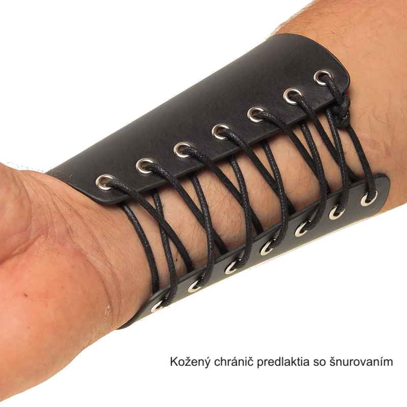 Chránič predlaktia kožený so šnurovaním