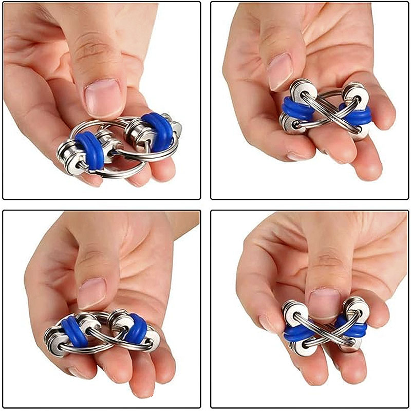 Antistresová hračka Fidget Flippy Chain modrý