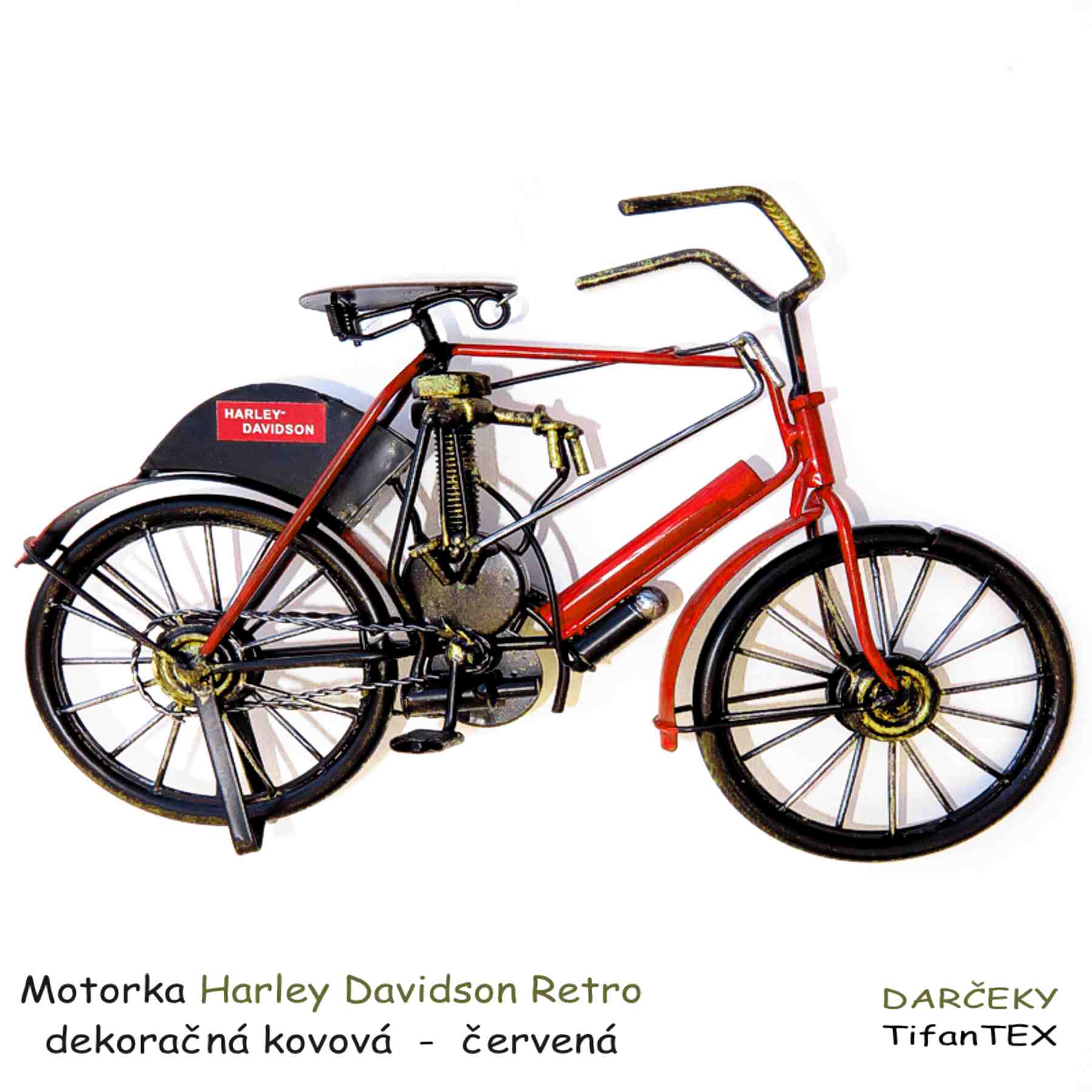 Motorka retro kovová Harley Davidson