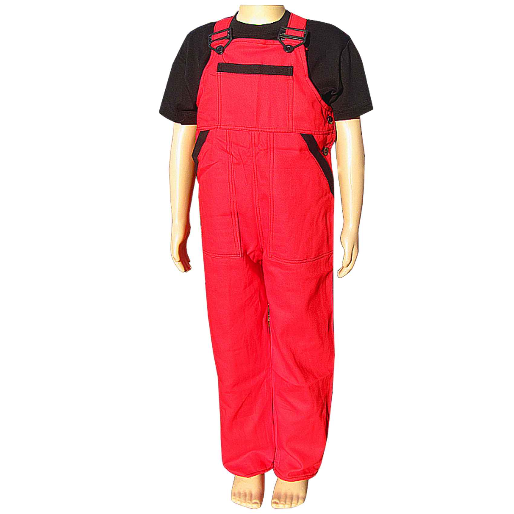 Monterky na traky detské NIKA červenočierne 110 – 140, pracovné odevy Tifantex